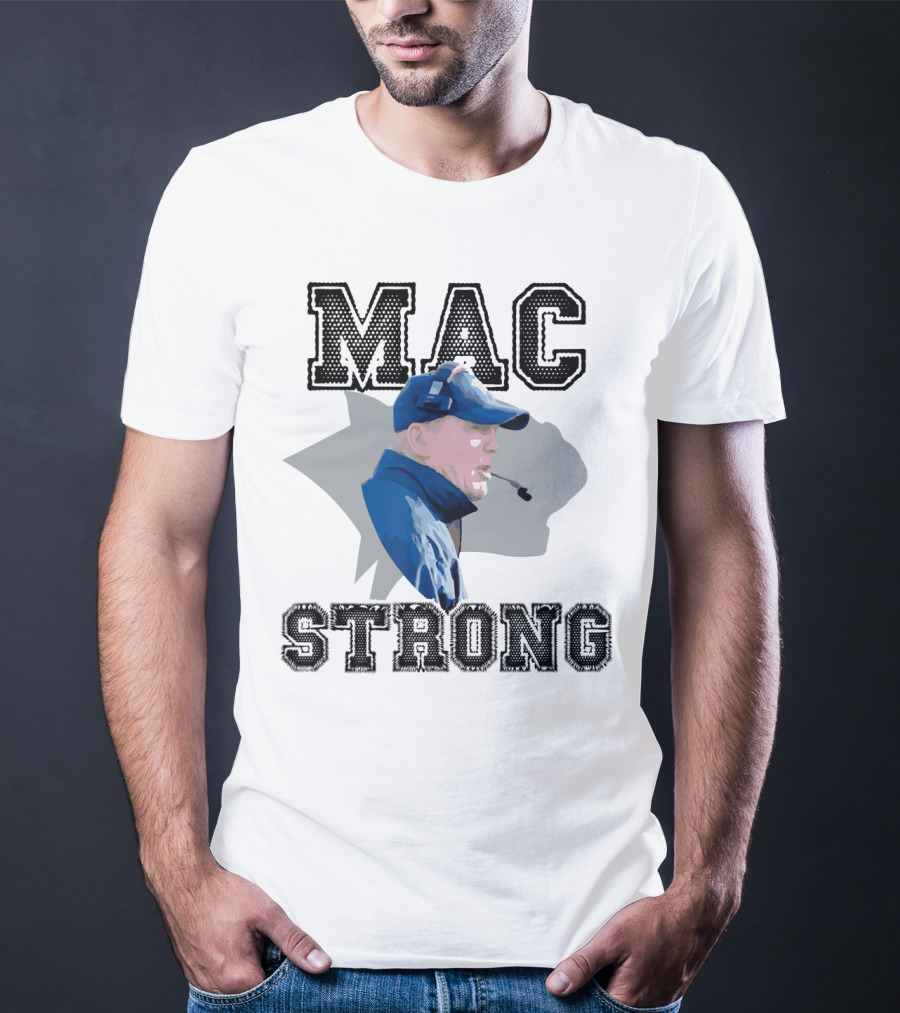 Mac Strong Coach Headset Sports Theme With Bold Text And Face Profile T-Shirt