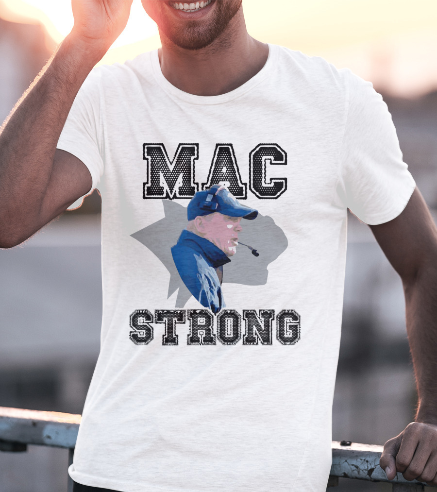 Mac Strong Coach Headset Sports Theme With Bold Text And Face Profile T-Shirt