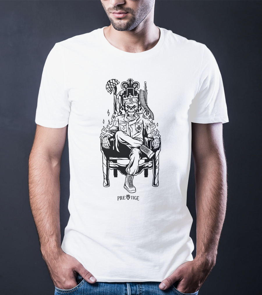 Rnl Scump Prestige Skull King On Throne T-Shirt