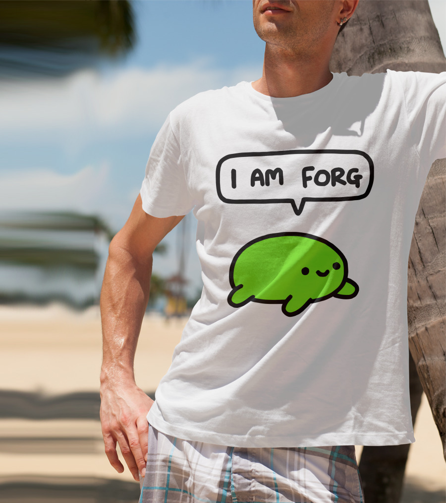 I Am Forg Green Cartoon Character Speech Bubble T-Shirt