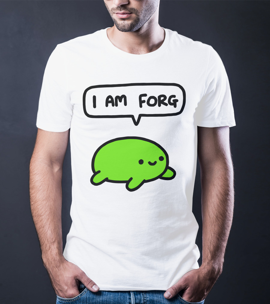 I Am Forg Green Cartoon Character Speech Bubble T-Shirt