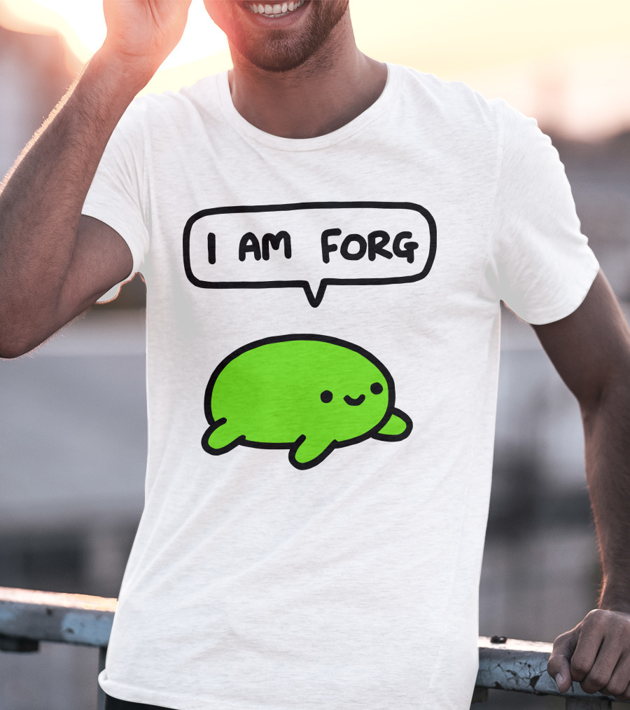 I Am Forg Green Cartoon Character Speech Bubble T-Shirt