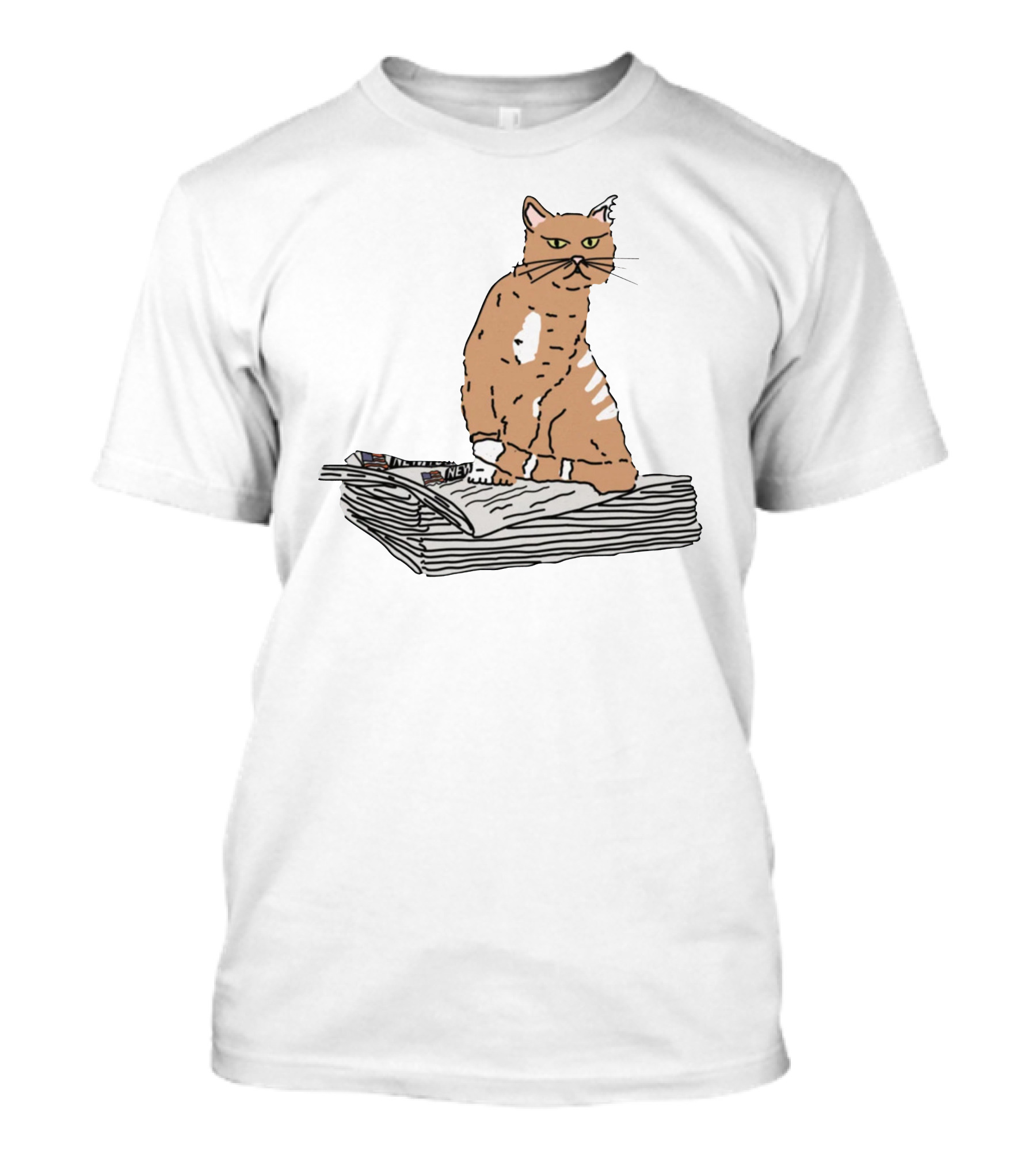 New York Post Cat On Newspaper Stack T-Shirt