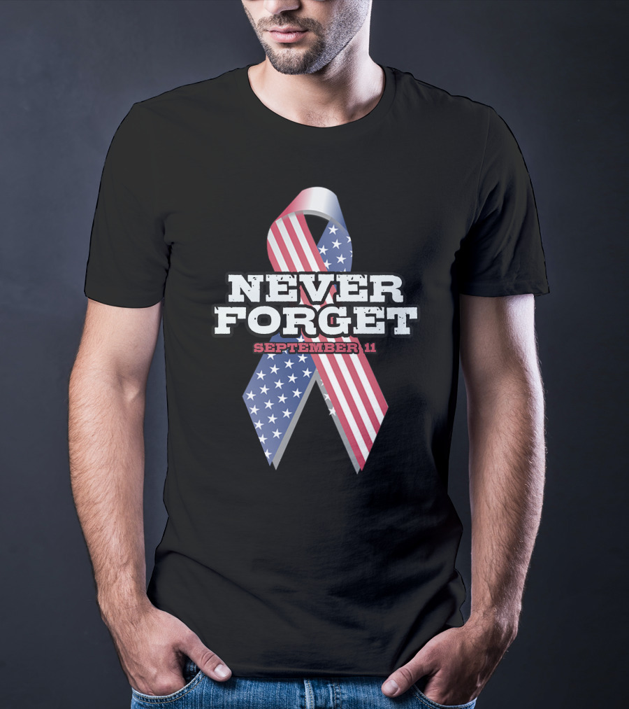 Never Forget September 11 USA Flag T-Shirt