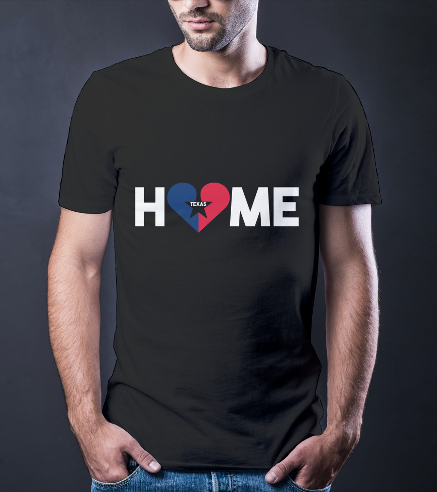 ANC Texas Home I Love Texas Its My Home Distressed Texas Home State Heart T-Shirt