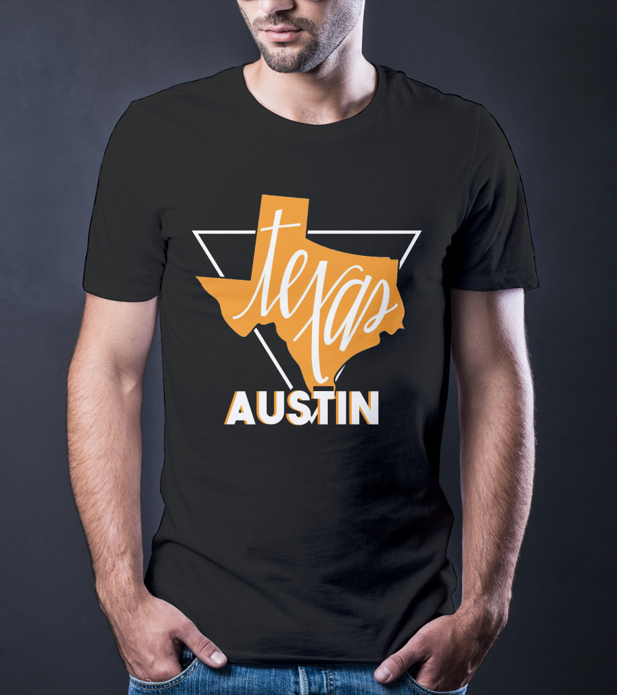 Texas Map Austin Vintage Triangle T-Shirt