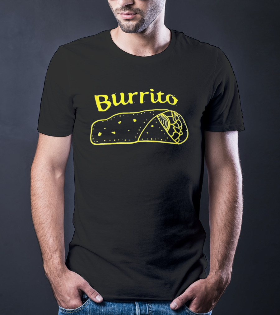 Burrito Sketch Yellow Food T-Shirt