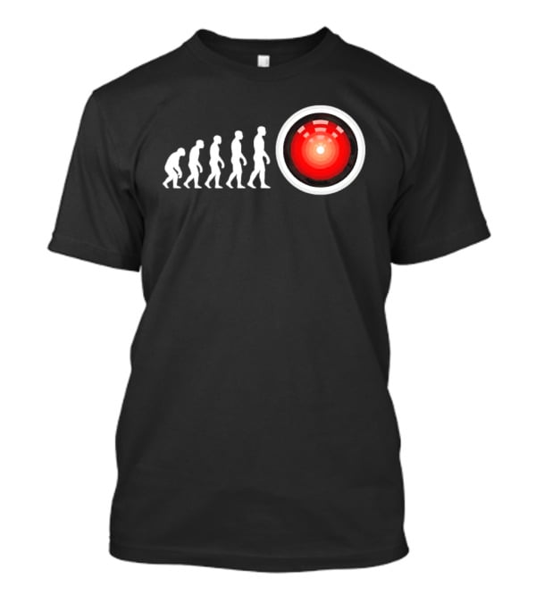 Human Evolution To HAL 9000 AI 2001 Space Odyssey Humor T-Shirt