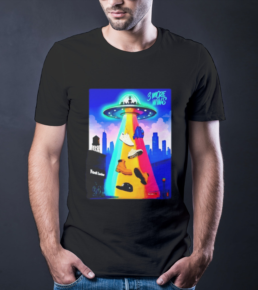 San Antonio Spurs Victor Wembanyama 3 More Wins UFO Abduction Foot Locker T-Shirt