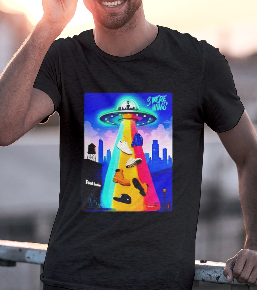 San Antonio Spurs Victor Wembanyama 3 More Wins UFO Abduction Foot Locker T-Shirt