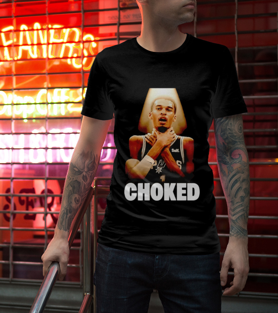 San Antonio Spurs Victor Wembanyama Choked Basketball Meme T-Shirt