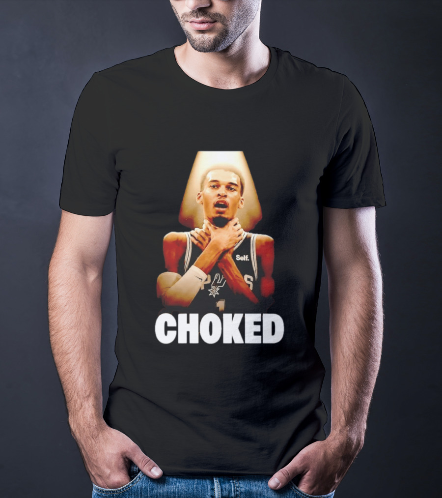 San Antonio Spurs Victor Wembanyama Choked Basketball Meme T-Shirt
