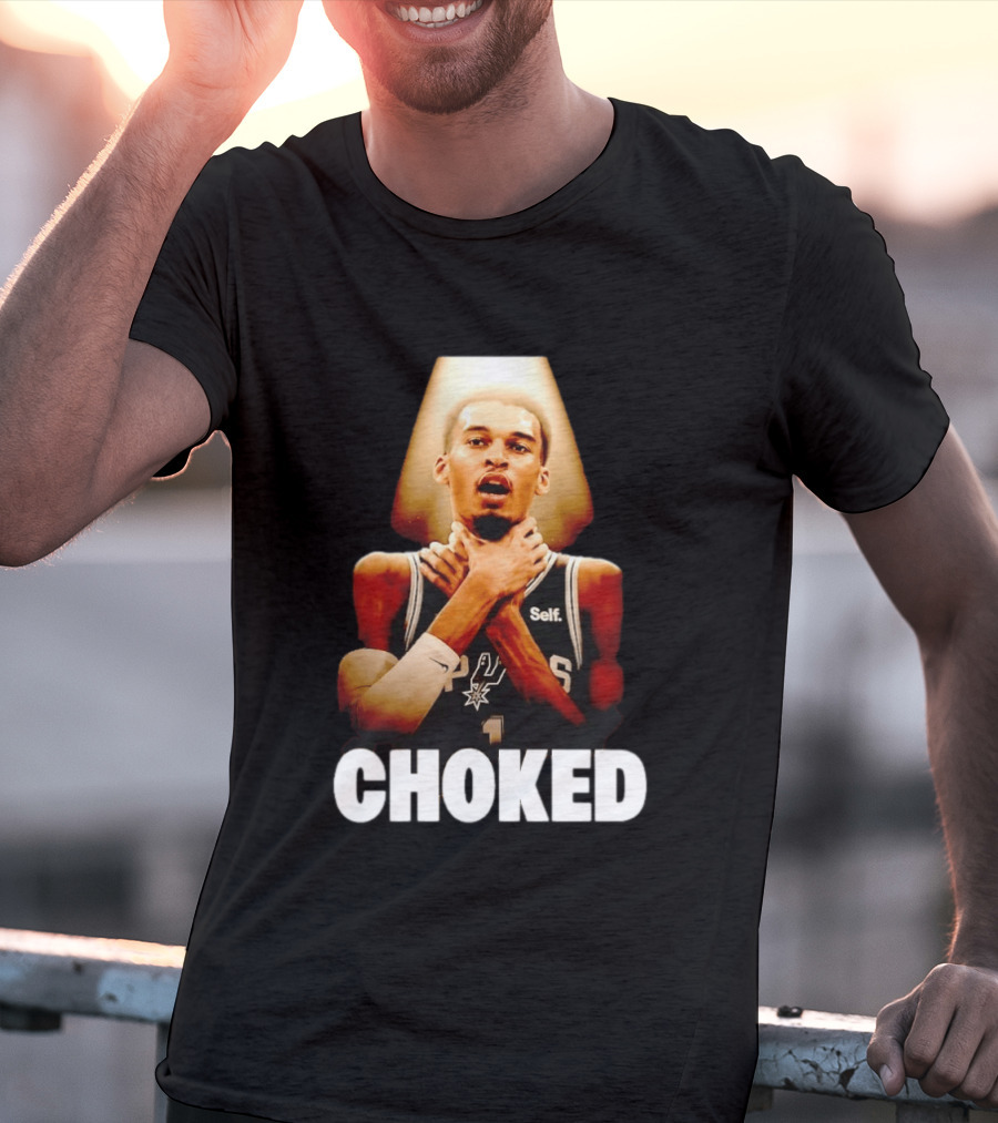 San Antonio Spurs Victor Wembanyama Choked Basketball Meme T-Shirt