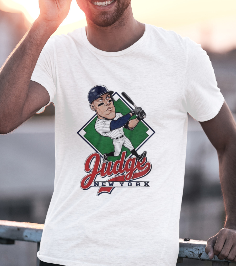 Judge New York Yankees Slugger Caricature Swing T-Shirt