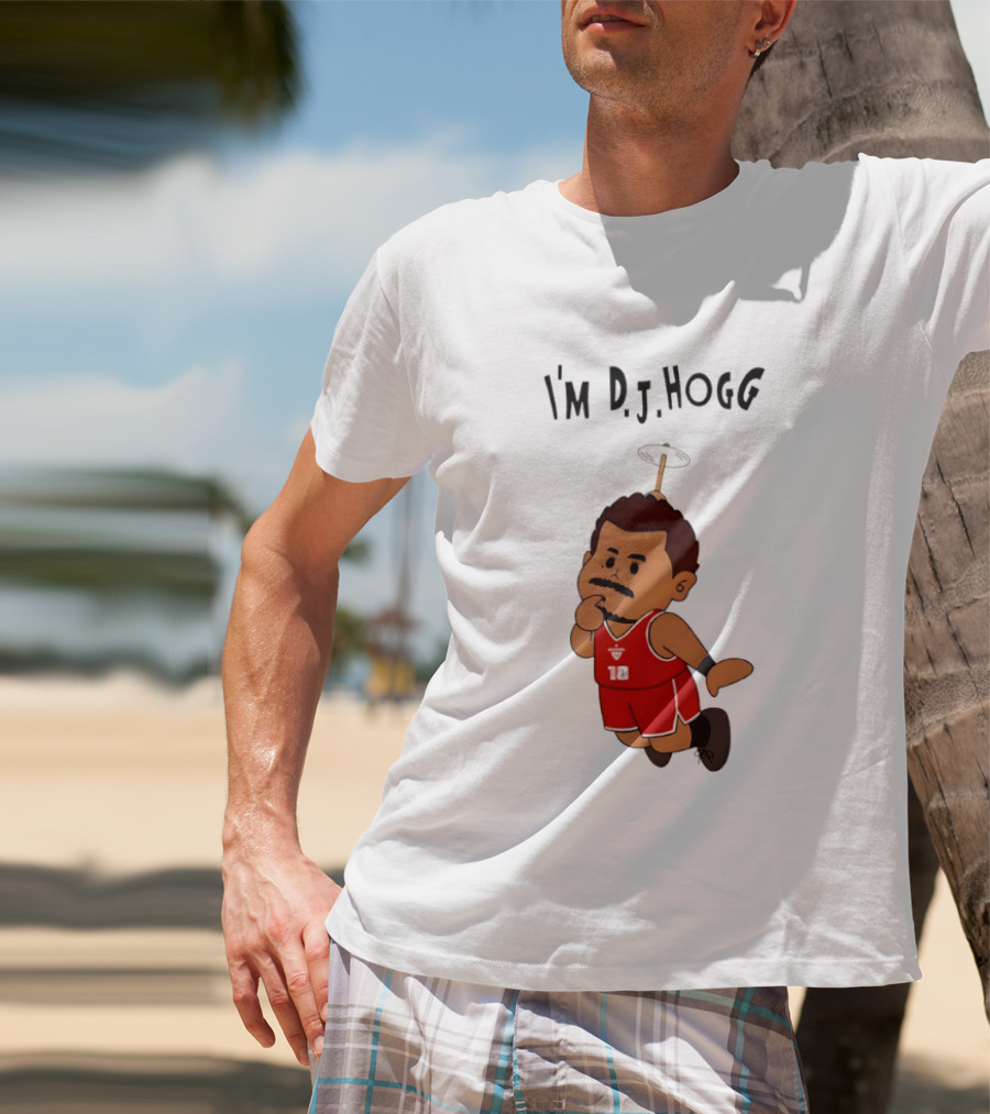 I'm DJ Hogg Basketball Player Red Uniform Cartoon T-Shirt