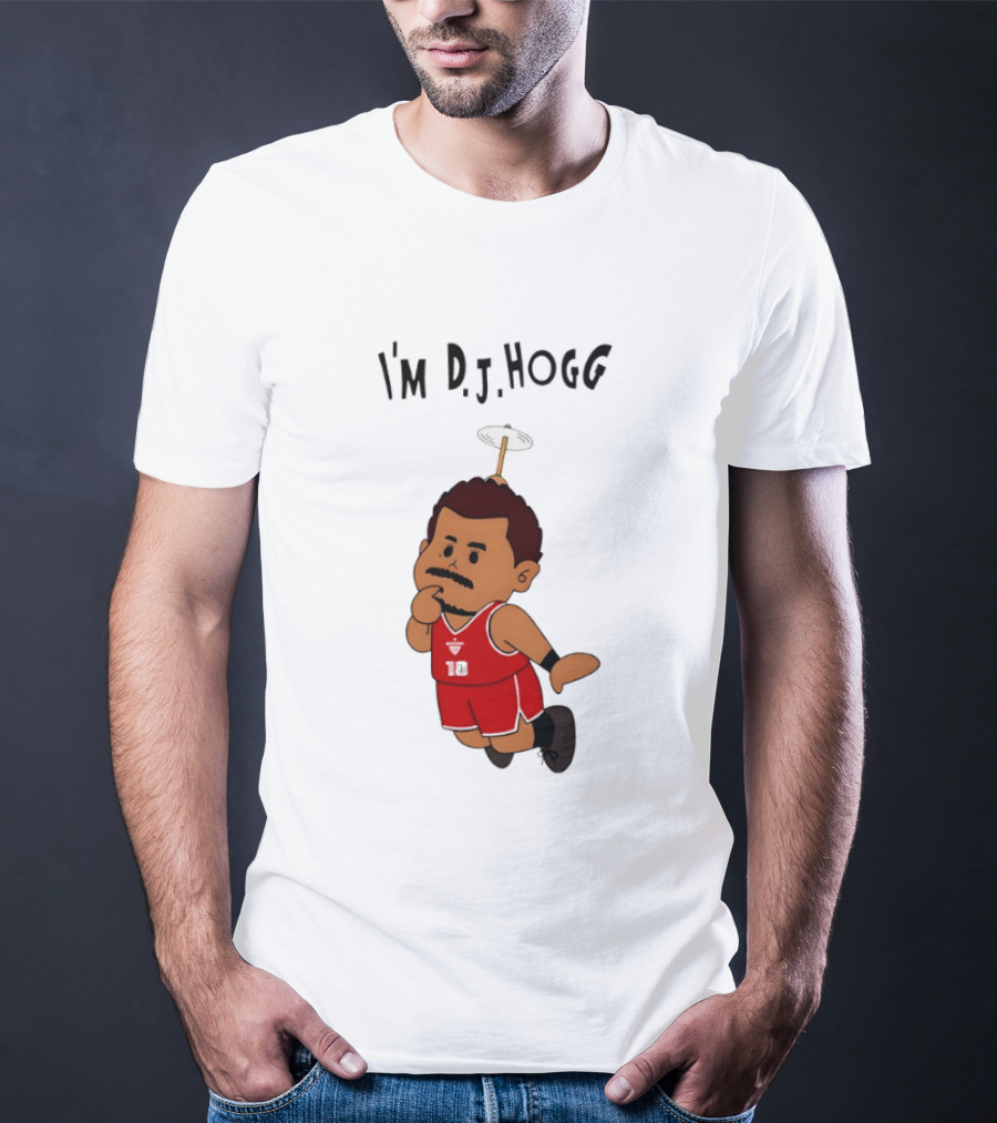 I'm DJ Hogg Basketball Player Red Uniform Cartoon T-Shirt