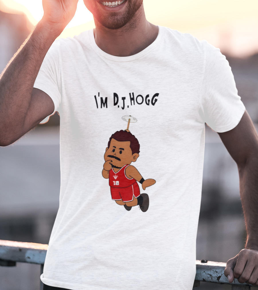 I'm DJ Hogg Basketball Player Red Uniform Cartoon T-Shirt