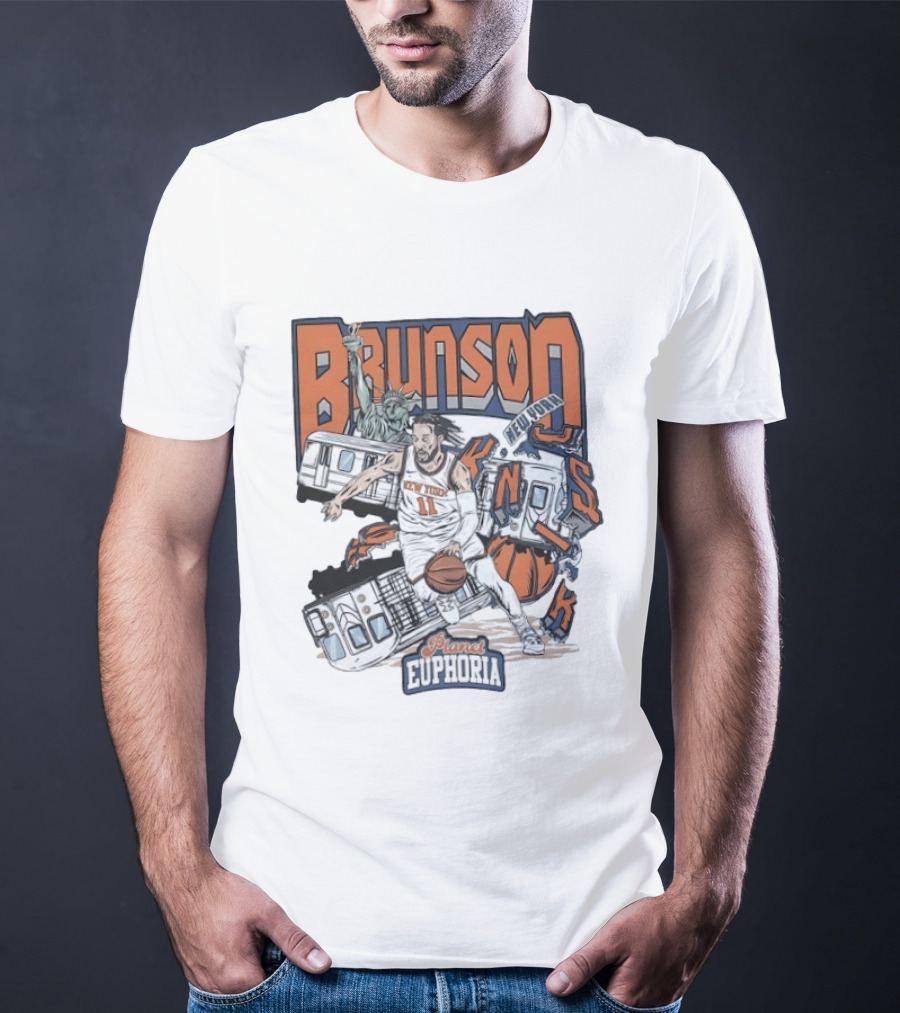 Brunson New York Knicks Planet Euphoria Comic Style NBA T-Shirt