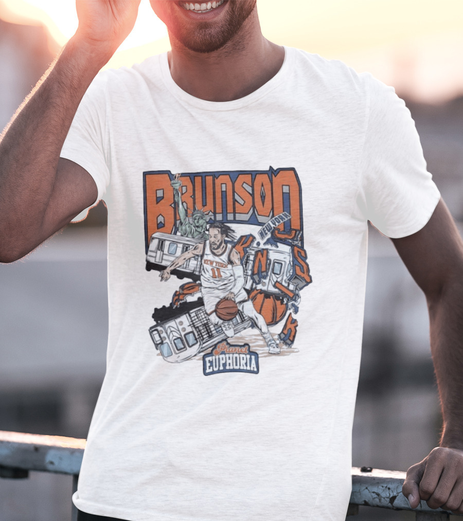 Brunson New York Knicks Planet Euphoria Comic Style NBA T-Shirt