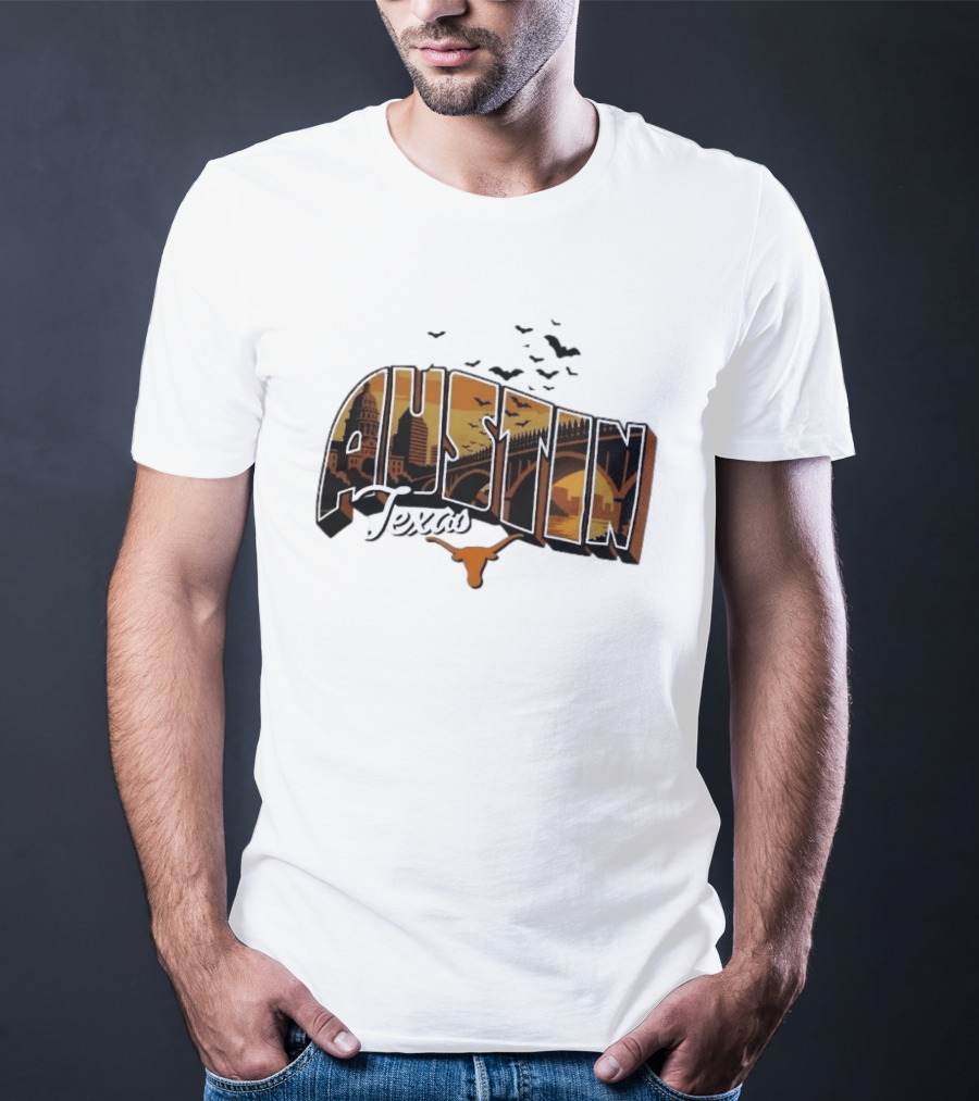 Austin Texas Longhorns Cityscape Greetings T-Shirt