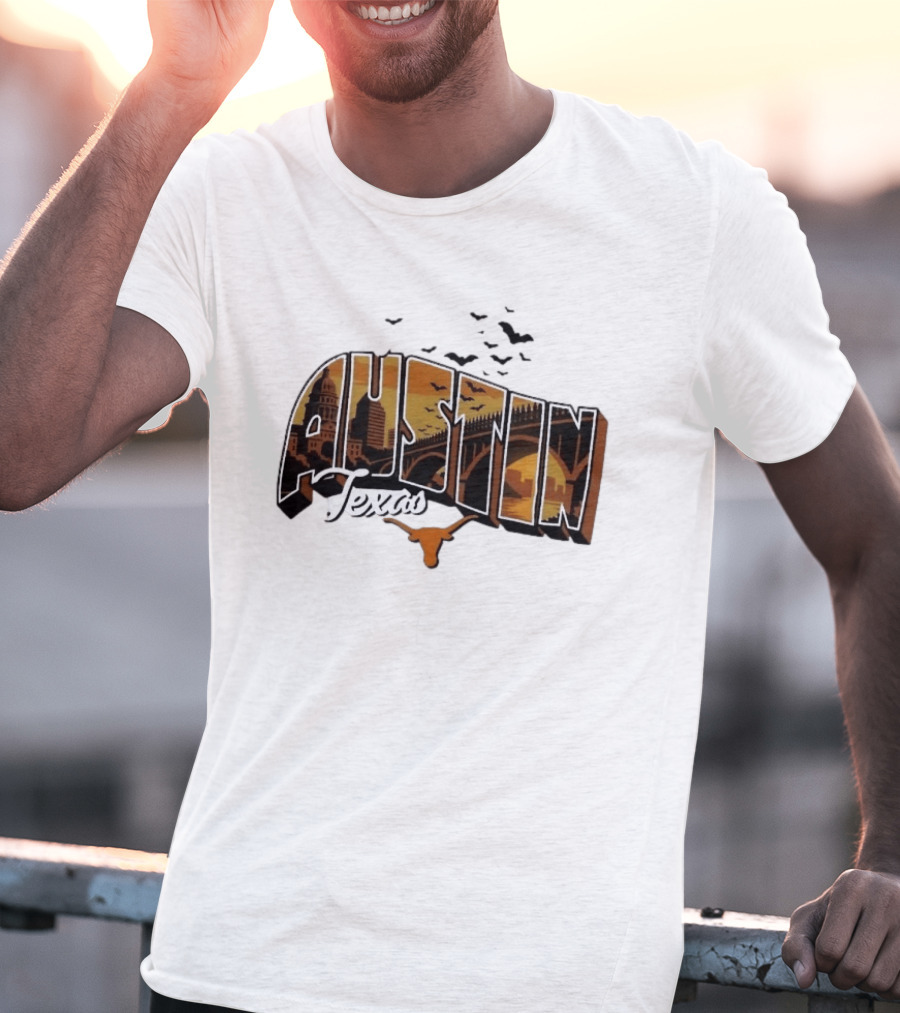 Austin Texas Longhorns Cityscape Greetings T-Shirt