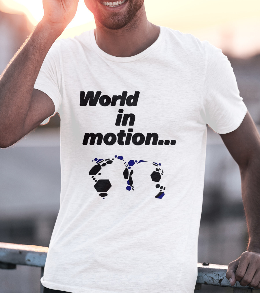 World In Motion Soccer Football Hexagon Shapes T-Shirt