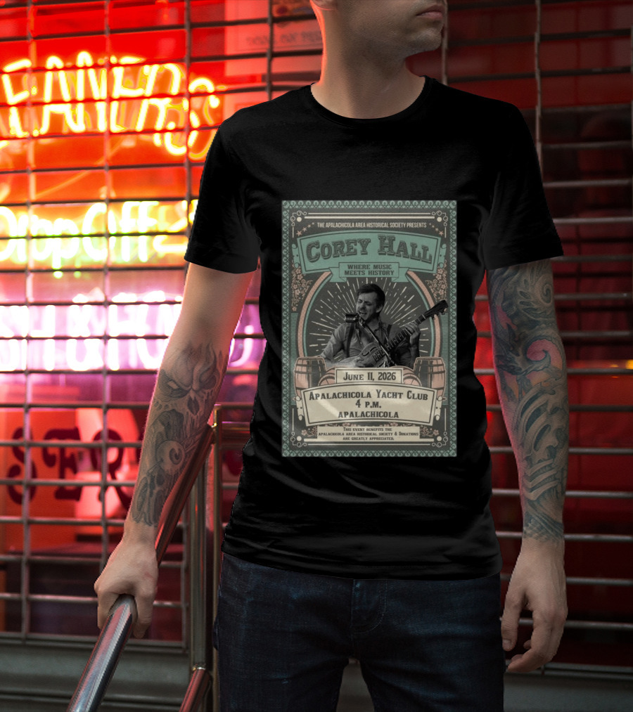 Corey Hall Apalachicola June 11 2026 T-Shirt