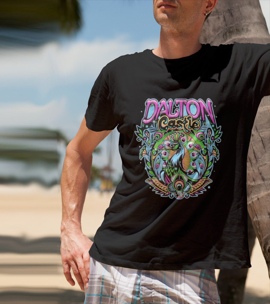 Dalton Castle Vibrant Peacock Plumage T-Shirt