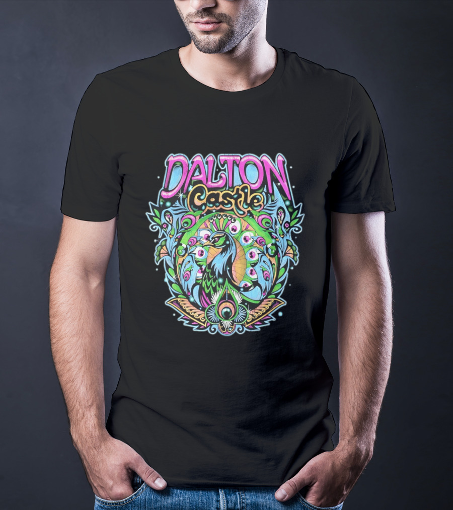 Dalton Castle Vibrant Peacock Plumage T-Shirt
