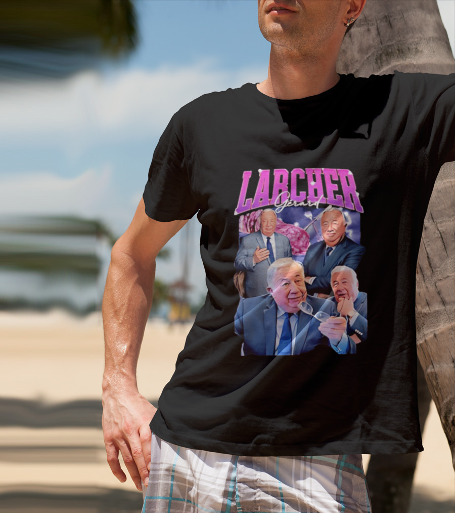 Larcher Gérard 90s Bootleg Style Retro Collage T-Shirt