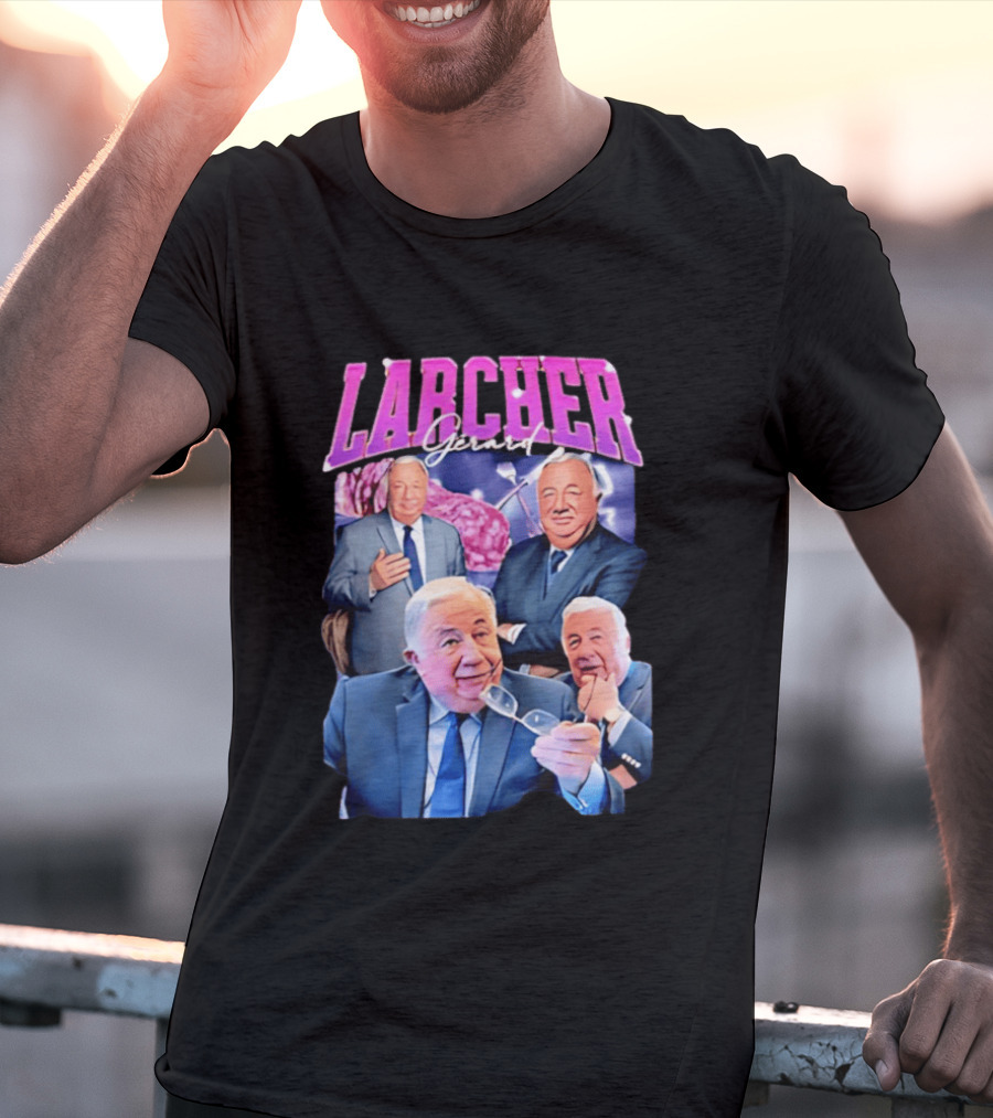 Larcher Gérard 90s Bootleg Style Retro Collage T-Shirt