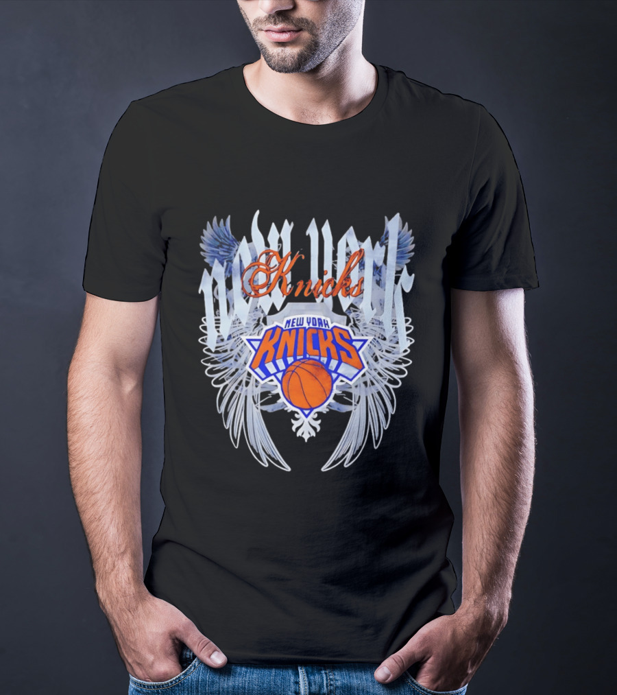 New York Knicks Wings Shield Basketball T-Shirt