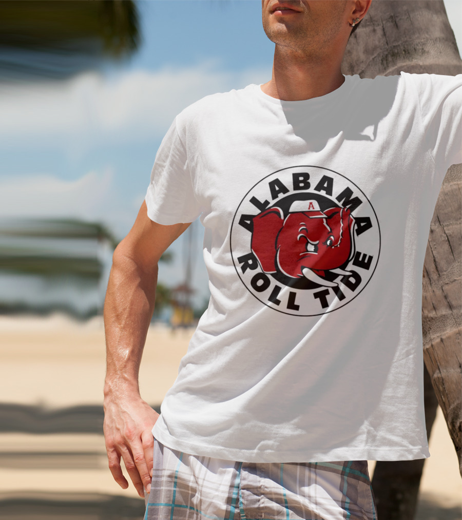 Alabama Crimson Tide Roll Tide Baseball Elephant T-Shirt