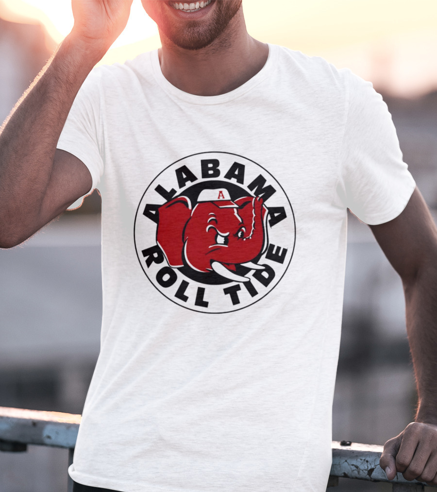 Alabama Crimson Tide Roll Tide Baseball Elephant T-Shirt