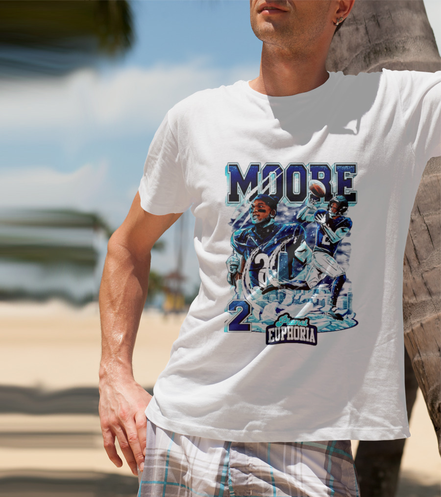DJ Moore Chicago Bears Planet Euphoria Iceman Player Collage T-Shirt