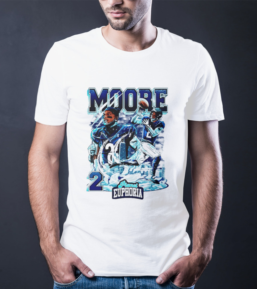 DJ Moore Chicago Bears Planet Euphoria Iceman Player Collage T-Shirt