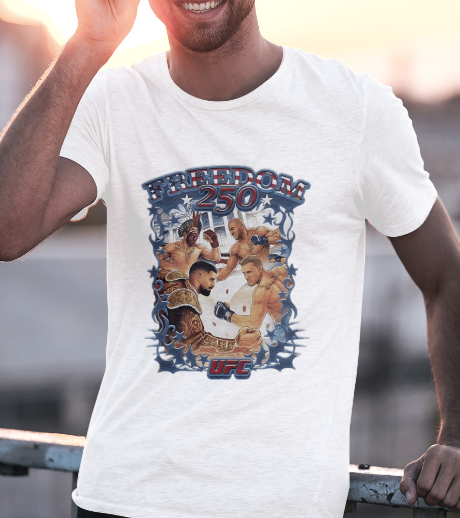 Freedom 250 UFC White House Showdown Ilia Topuria Vs Justin Gaethje Alex Pereira Vs Ciryl Gane T-Shirt