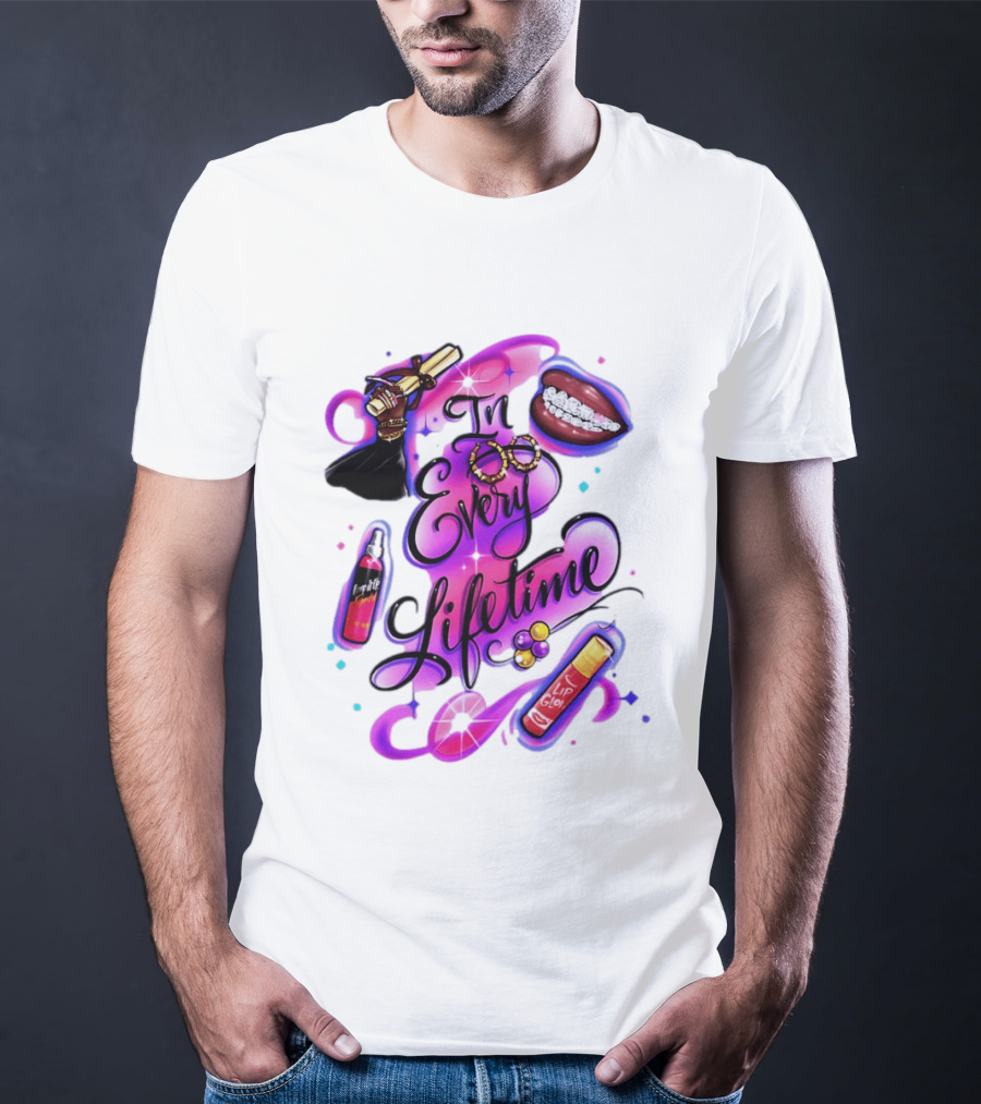 In Every Lifetime Lip Glow Gold Lip Graduation Black Girl Magic Aesthetic T-Shirt