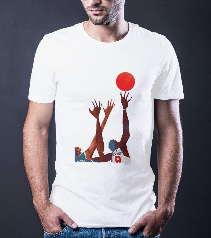 OG Anunoby Basketball Reaching Action Harper White T-Shirt