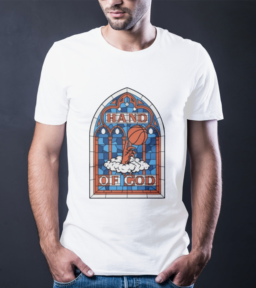 OG Anunoby Knicks Hand Of God Basketball Stained Glass Hero T-Shirt