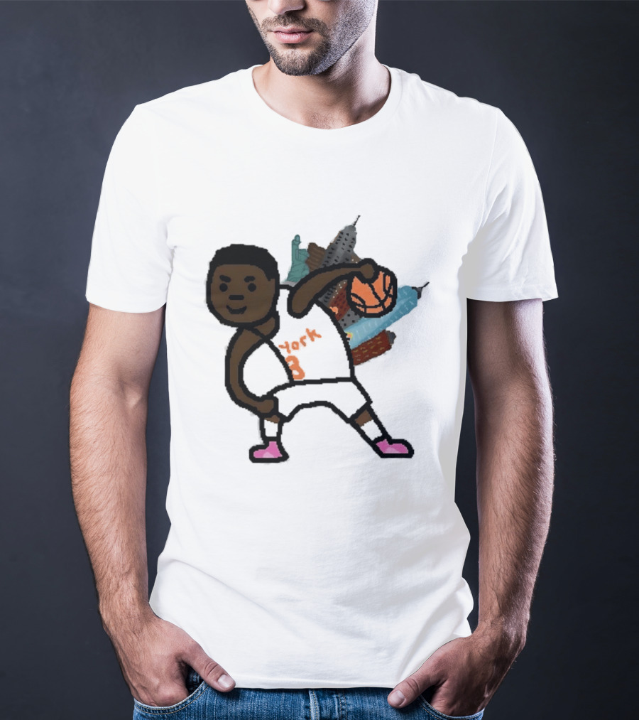 OG Anunoby New York Knicks Basketball Player Skyline T-Shirt