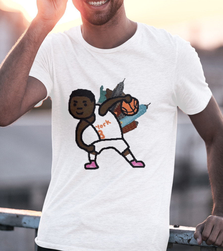 OG Anunoby New York Knicks Basketball Player Skyline T-Shirt