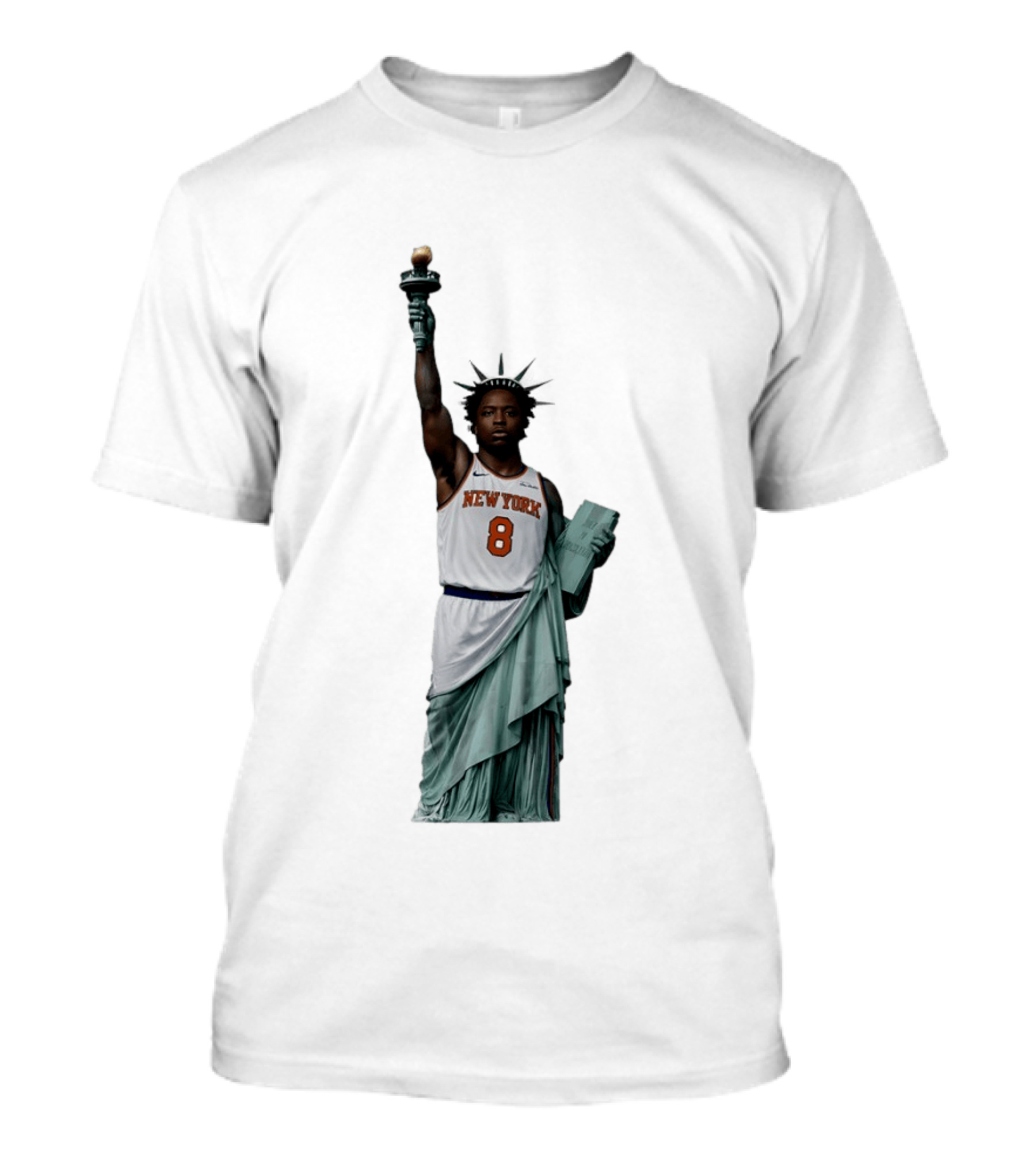 OG Anunoby Statue Of Liberty New York Knicks Basketball 2026 T-Shirt