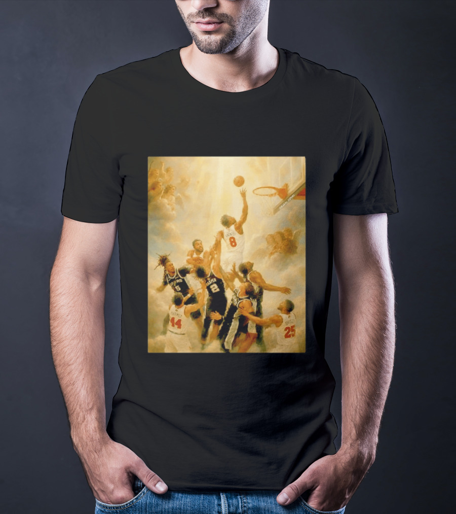 OG Anunoby Dunking New York Knicks Vs San Antonio Spurs High Renaissance Basketball Duel T-Shirt