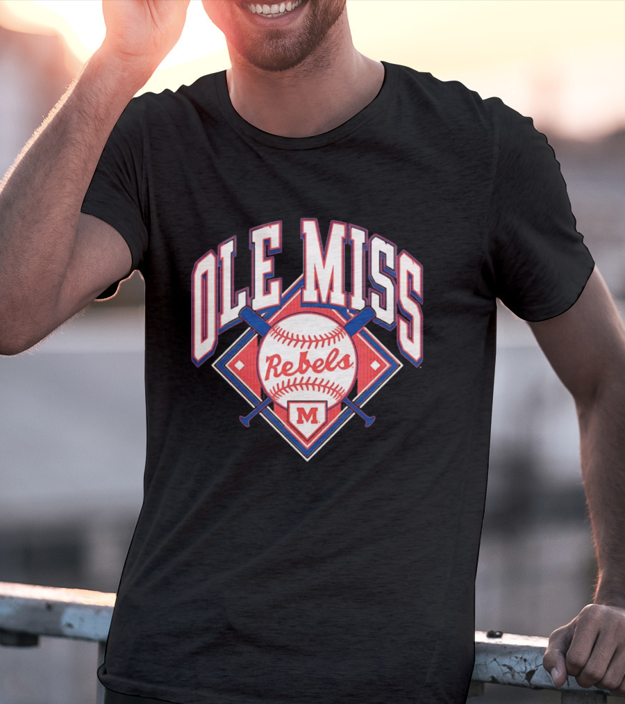 Ole Miss Rebels Baseball 2026 Team Merchandise Featuring Classic Logo And Red Baseball T-Shirt
