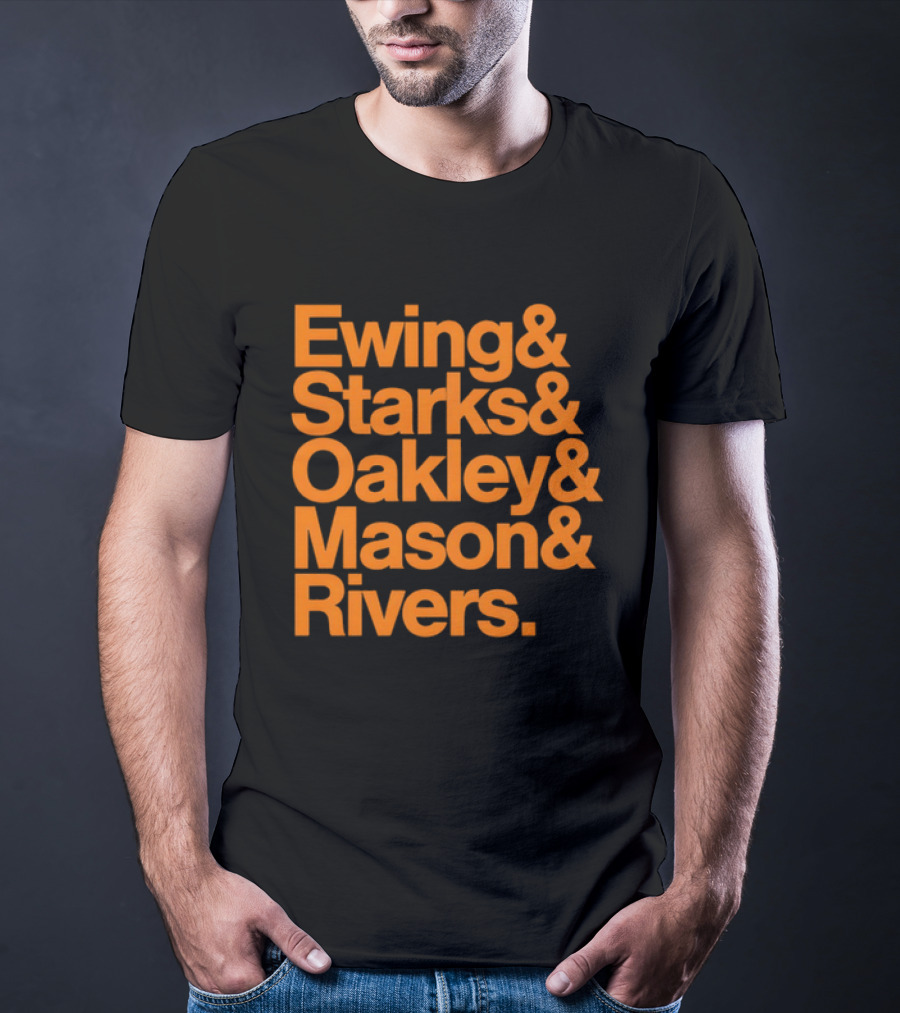 Ewing Starks Oakley Mason Rivers New York Knicks 1993 T-Shirt