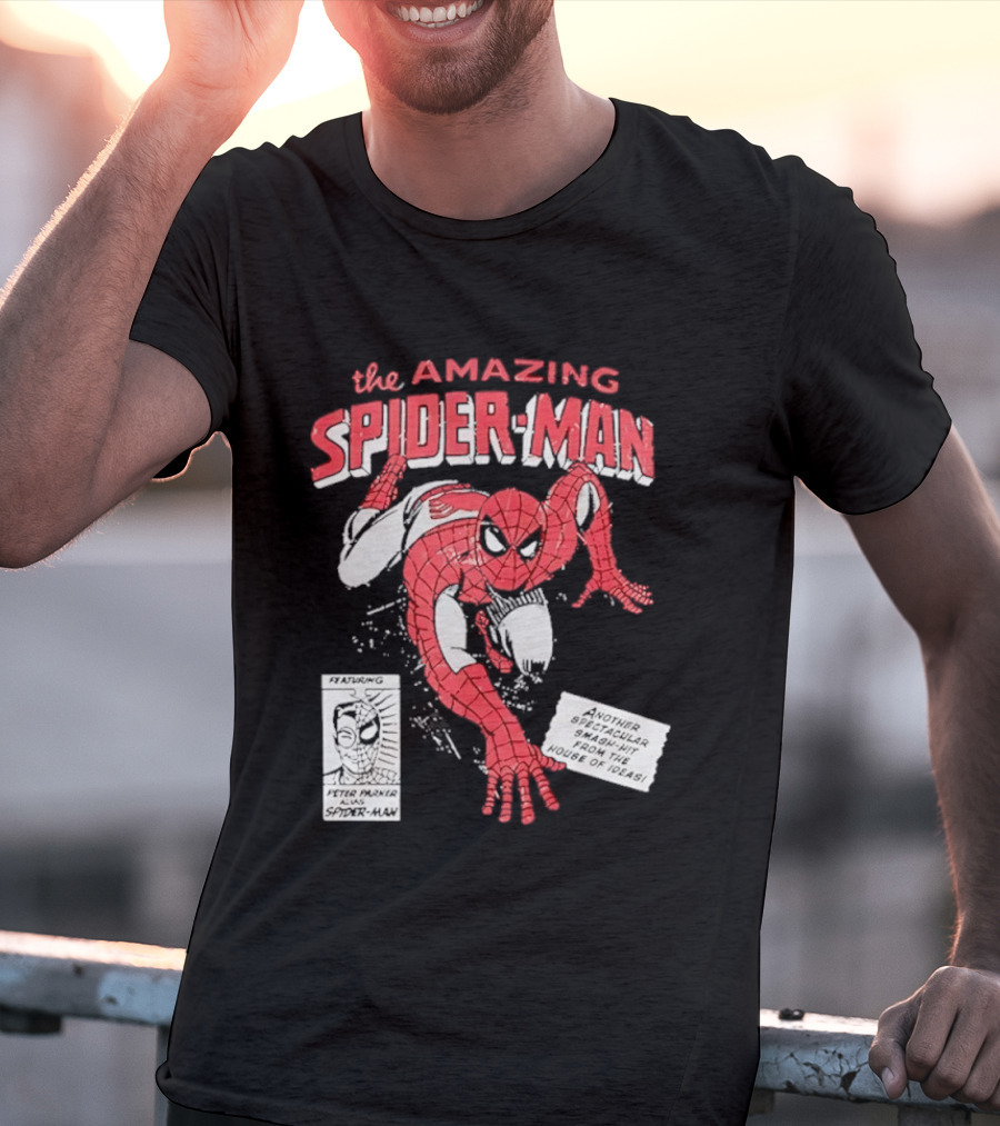 The Amazing Spider Man Peter Parker Dynamic Pose Iconic Comic T-Shirt