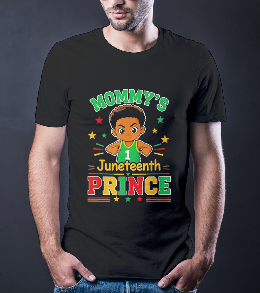 Mommy's Juneteenth Prince Little Boy Basketball Celebration Number One Kid T-Shirt