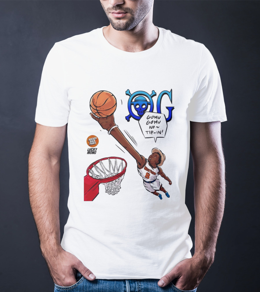 OG Anunoby X One Piece Luffy New York Knicks 2026 Gomu Gomu No Tip In Comic T-Shirt