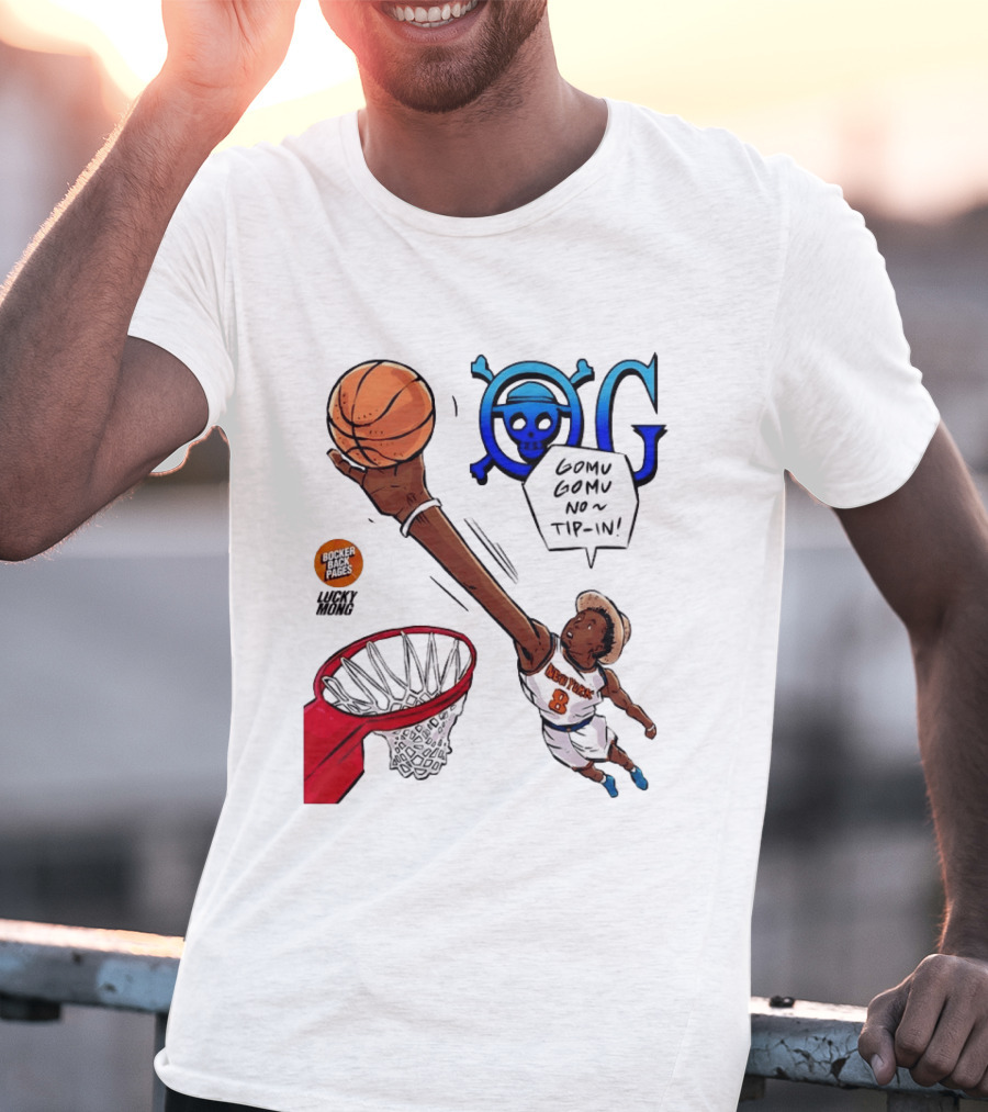 OG Anunoby X One Piece Luffy New York Knicks 2026 Gomu Gomu No Tip In Comic T-Shirt